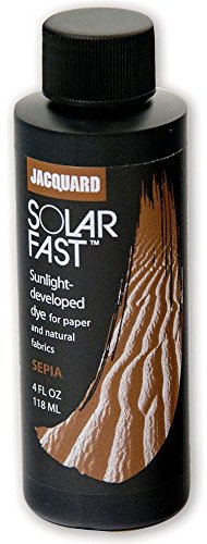 Jacquard Solarfast Dye for Fabric, Paper Crafts with Sunlight Activated Light Sensitive Ink, Textile Art Projects, Sepia Brown, 236ml