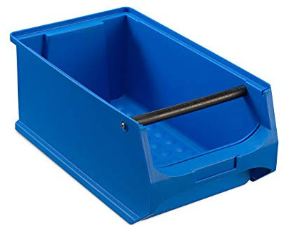 aidB Sichtlagerbox 350x200x150mm – Sortierboxen für Kleinteile – Lagerboxen für Werkstatt & Gewerbe – Kleinteilmagazin mit Griffstange – Sortimentskasten für Schütten & Regalsysteme - Gr. 4.1 - Blau