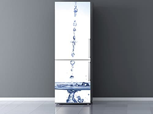 Vinilo para Frigorífico gotas de aguas cayendo | Varias Medidas 185x60cm | Adhesivo Resistente | Pegatina Adhesiva Decorativa de Diseño Elegante