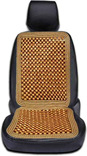 VaygWay Holz Perlen Sitzkissen - Holzperlen Autositzbezug - Naturholz Doppelbesaitete Perlen - Massage Komfort Bezug Autositz - Universal SUV Auto Büro Zuhause
