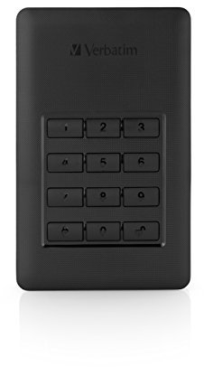 Verbatim Store ‘n’ Go Secure Portable, 1 TB, Schwarz, Externe Festplatte mit Code-Zugang, USB 3.1 GEN 1, Festplatte extern, für Windows & MacOSX, tragbare Festplatte, USB Festplatte