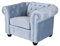 unbekannt Samt Sessel Chesterfield Armlehnsessel Clubsessel gepolster Loungesessel Blau Vintage fha011 Palazzo Exklusiv