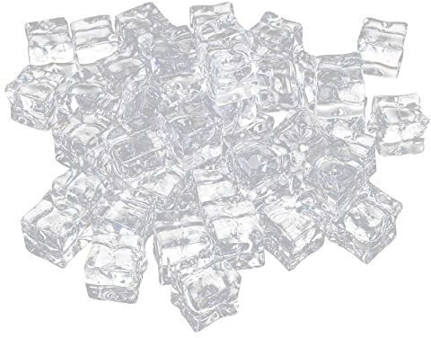 VORCOOL 50 STÜCKE Cube Quadratische Form Glas Glanz Eiswürfel Gefälschte Künstliche Acryl Eiswürfel Kristall Klar Fotografie Requisiten Küche Decor-20mm