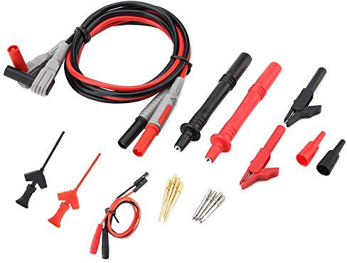 Akozon P1300C Puntas de Prueba Multímetro Digital Electrónica con Pinzas de Cocodrilo Conjunto de Puntas de Sonda Reemplazables