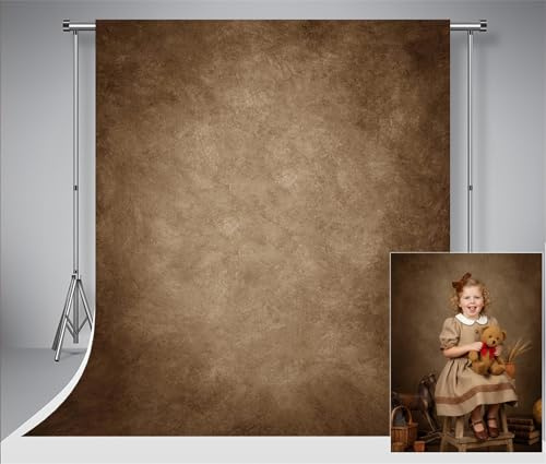 Kate Photographie Toile de Fond 2x3m Brun Foncé Texture Toile de Photo Fond Pliable Fond Photo Booth Photographie Studio Simple Rétro Tapisserie Décorative