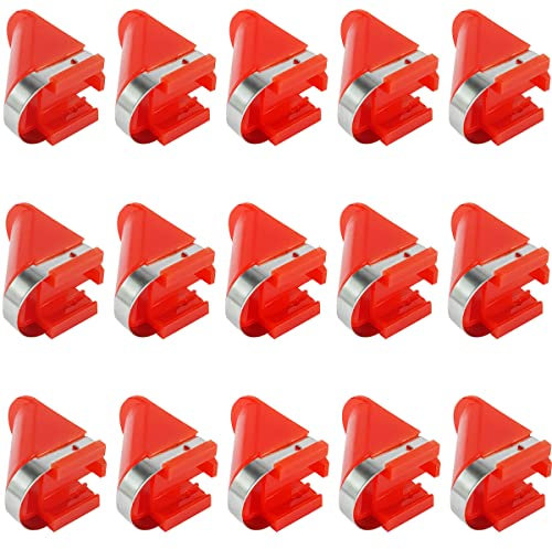 Stainless Steel Replacement Blades 15 Pieces for Automatic Electric Potato Peeler, Automatic Rotating Fruits Vegetables Cutter Peeling Tool (Red)