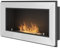 Chimenea de bioetanol empotrable de pared con cristal protector incluido, marco de biochimenea de acero inoxidable (blanco, 90 cm)