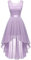 Berylove Damen Spitzenkleid Elegant Vokuhila Cocktailkleid Ärmellos Abendkleid Chiffon Kleid Trauzeugin Damen BLP7035 Lavender S