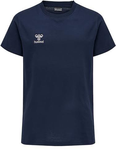 hummel Unisex Kinder Hmlmove Grid Cotton T-Shirt S/S Kid T Shirt, Marine, 164 EU