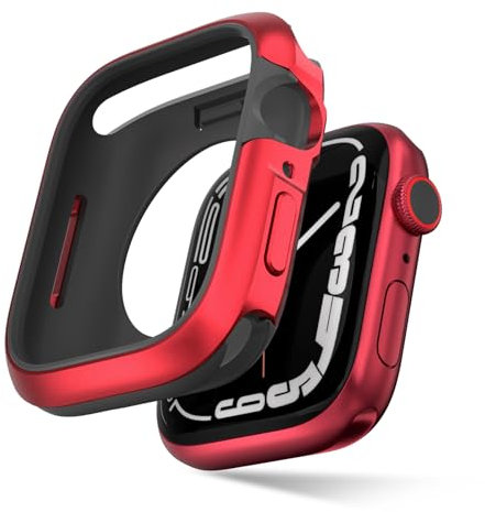 SwitchEasy Custodia per Apple Watch 7 in alluminio di grado aeronautico, 41 mm, robusta custodia per Apple Watch serie 7,SE,6,5,4, custodia per iWatch Odyssey, colore: rosso