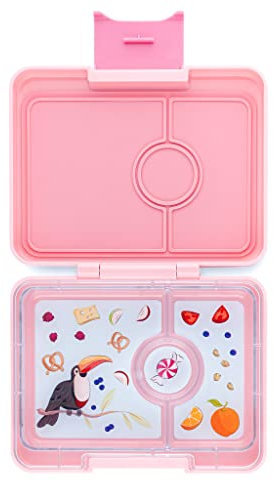 yumbox Snack S Lunchbox (Coco Pink) - kleine Brotdose mit 3 Fächern | Kinder Bento Box für Kindergarten, Schule - passt in den Schulranzen