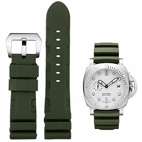 HEYOZURY Uhrenarmbänder für Panerai 22mm,24mm Premium Qualität Wasserdichtes Silikon Wählen Sie Farbe/Breite Gummibänder Gummi Ersatzbänder Uhrenarmbänder für Männer