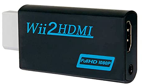 GoldOars Adaptateur Wii vers HDMI, Résolution 1080/720, Sortie Audio 3,5 mm, Plug and Play pour TV Modernes (Noir)