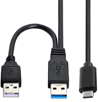 CY Typ-C USB 3.0 Y-Kabel, Dual USB Daten & Power A Stecker auf USB-C Kabel Mit Extra Power für SSD HDD