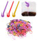 Lot de 3 dissolvants élastiques en caoutchouc avec 100 bandes élastiques, coupe-bandeau élastique, ciseaux en plastique pour bande de cheveux, pour tous les types de cheveux