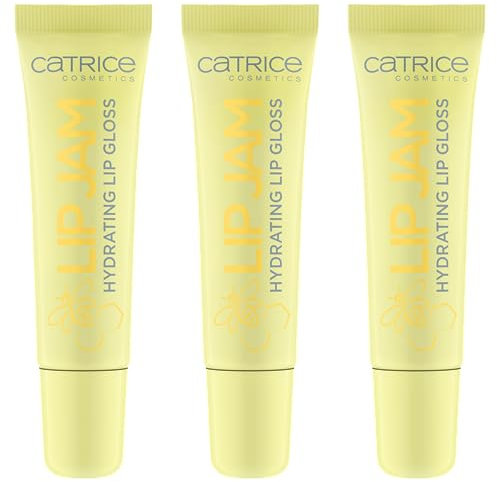 Catrice Lip Jam Hydrating Lip Gloss, Nr. 060, Gelb, Anti-Aging, feuchtigkeitsspendend, natürlich, vegan, ohne Konservierungsstoffe, ohne Parabene, ohne Mikroplastikpartikel, 3er Pack (3x10ml)
