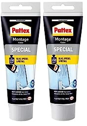 Pattex Montagekleber 1829522 Spezial - Innen und Außen - Transparent Tube, 2x80g