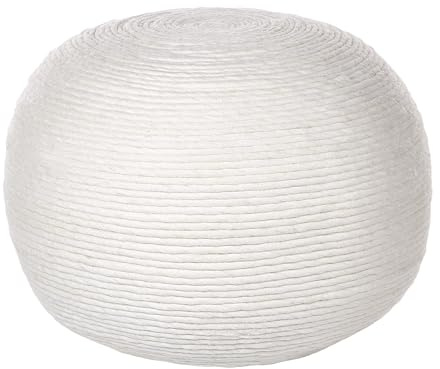 Beliani Indoor Pouf sandbeige Jute Füllung EPS rund ⌀ 46 cm Boho Dalama