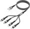 RAVIAD Multi Charger Cable, 4 in 1 Charger Cable 3A USB Fast Charging Cord Nylon Braided with Micro USB Type C Lightning Cable Connector for iPhone, Android Samsung Galaxy, Huawei, LG-Grey [1.2M]