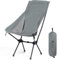 Outplea Chaise Pliante Camping Confortable Légère, Chaise de Plage Pliable Haut, Siege Camping Pliable Portable de Exterieur Randonnée Peche Jardin Barbecue, Gris