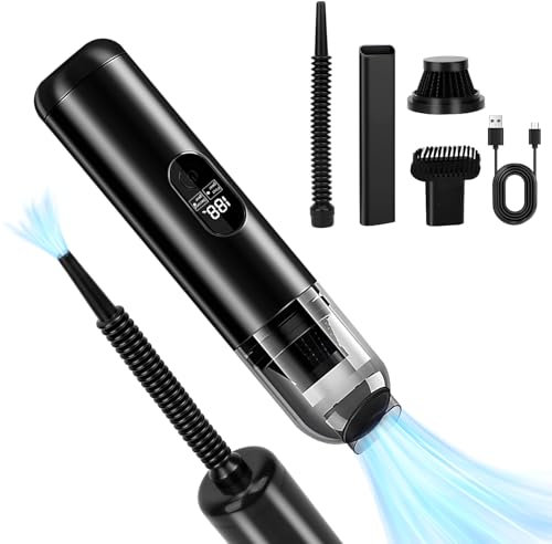 OWill Handheld Car Vacuum Cleaner,10000Pa Powerful Puff and Blow Vacuum Cleaner Cordless,Rechargeable Small Vacuum Cleaner for Car Home Office