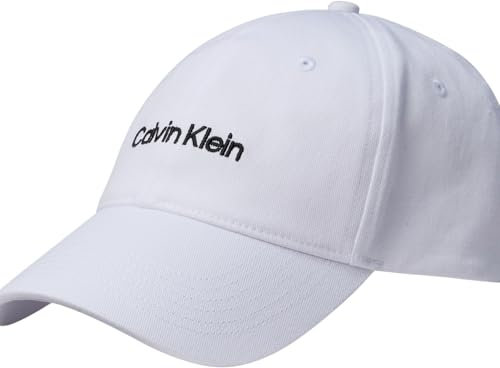 Calvin Klein Uomo Cappellino Embroidery in Cotone, Multicolore (Bright White/Black), Taglia Unica