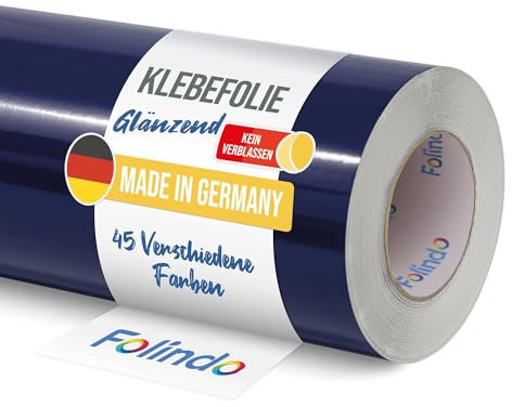 FOLINDO Möbelfolie selbstklebend 621 049 Königsblau Glanz Vinyl 5m x 31,5 cm Klebefolie Möbel, Klebefolie Küche, Möbelfolie, Folie für Möbel, Möbelfolie selbstklebende Folie, Küchenfolie selbstklebend