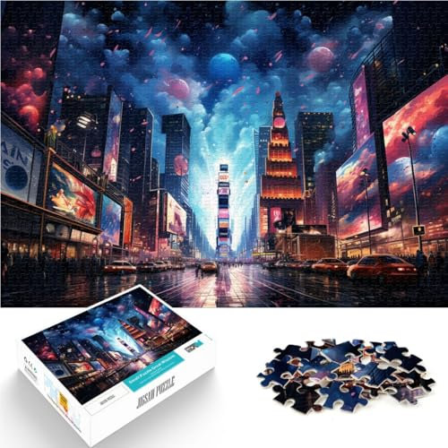Puzzle für Erwachsene, 1000 Teile, Times Square, farbenfrohes, präzise geschnittenes Puzzle, perfekte Dekoration,38x52cm, für Teenager ab 14 Jahren