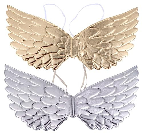 NIYANGLE 1juego Disfraz De Alas De Ángel Para Niño Niña De Accesorios De Cosplay Para Halloween y Atractivo Para Fiestas y Actuaciones Infantiles
