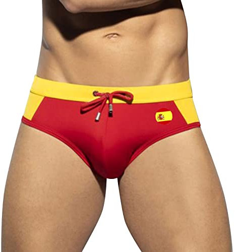 Short de Bain pour Homme Natation Compétition Coupe Ample sous-vêtements Rayures Salle Sport Taille Basse Course Pied