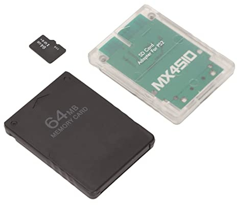 AKLOSIPY Memory Card Reader Adapter for with 64G Memory Card & FMCB 64MB Game - Compatible with SCPH (Fat Consoles)