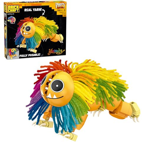 Brickcraft Poppy Playtime Chapter 4 Yarnaby Building Set with Real Yarn, 268 Piece Fully Posable Creature Action Figure, Collectible Horror Game Building Toys Gift for Boys & Girls Ages 8 and Up