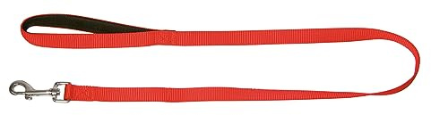 Kerbl Pet Hundeleine Miami mit Softgriff | Rot, 100 × 2 cm, robuste Nylonleine mit weichem Griff, wasser- und schmutzabweisend