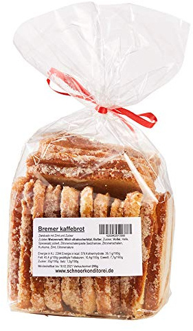Bremer Gebäckspezialität, knuspriges Kaffeebrot, mit Zuckerzimt, 200g
