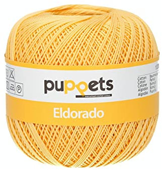 Puppets Filato per Uncinetto, 100% Cotone, 4237, Giallo