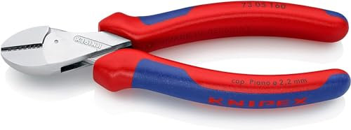 KNIPEX X-Cut Kompakt-Seitenschneider hochübersetzt mit Mehrkomponenten-Hüllen verchromt 160 mm, 73 05 160
