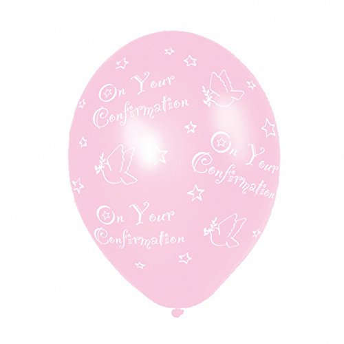 Amscan International 27,5 cm Konfirmation Latex Ballon, Rosa, 6 Stück