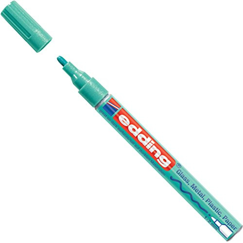 edding Lackmarker, ca. 1.0-2.0mm, grün, rundspitzig, Wasser abweisend, für Papier, Erwachsene, zum Beschriften, Malen, Markieren, Signieren, Tasche