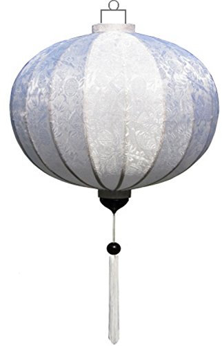 Lampionsenzo Vietnamesische Seide Lampion Rund Weiß by