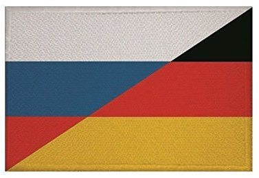 U24 Aufnäher Russland-Deutschland Fahne Flagge Aufbügler Patch 9 x 6 cm
