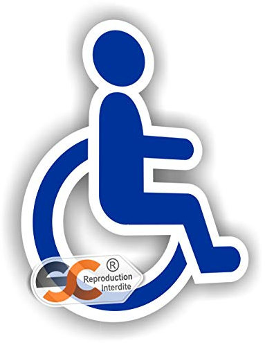Sticker Handicap Détouré - Autocollant Handicapé (10 cm / 8 cm)