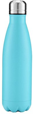 FunnyGuys Bouteille isotherme à double paroi en acier inoxydable - 500 ml - Personnalisable, bleu clair