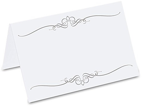 PRICARO Tischkarten Ornament, silber, 50 Stück