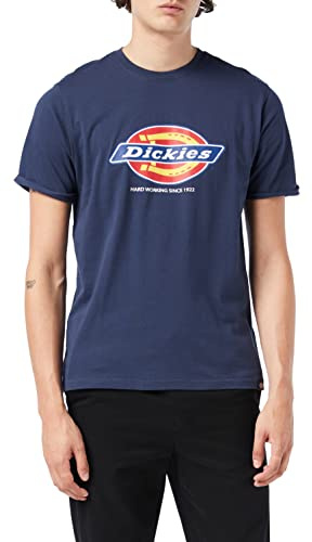 Dickies - T-Shirt for Men, Denison T-Shirt, Crewneck, Navy Blue, L