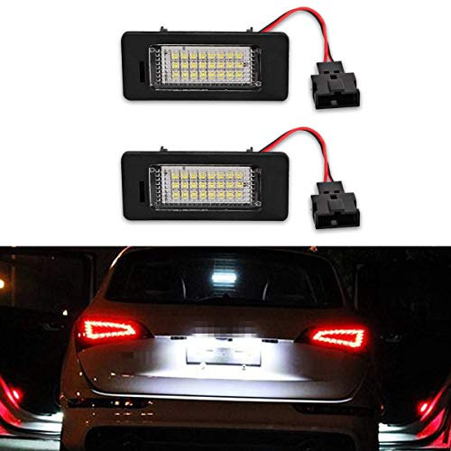 GOFORJUMP LED-Kennzeichenbeleuchtung SMD3528 6000K 24SMD Kennzeichenleuchte für A/UDI A4 S4 A5 S5 Q5 TT TT-RS Für V/W Passat 5D R36 163