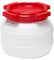 Curtec HDPE Weithalsfass, stapelbar, wasserdicht, temperaturformbeständig bis 80°C, mit rotem Schraubdeckel, Gummidichtung, naturweiß, 3,6 Liter