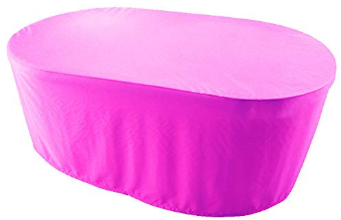 Premium Housse de Protection Bâche Imperméable Ovale 165x110x75 cm Mobilier de jardin housse de table de jardin couvercle de protection couvrant couverture capuche capote 900 D 500 gr ml Rose