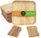 Eco Only Disposable Party Pack of 150 | Eco-Friendly Palm Leaf Plates with Cutlery | 50 Disposable 8 Square Palm Leaf Plates, 50 Wood Forks, 50 Wood Knives Heavy Duty Biodegradable Party Utensils