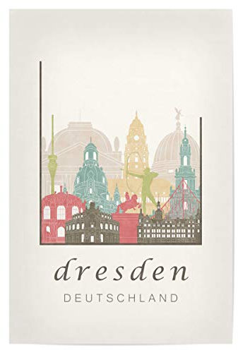 artboxONE Poster 30x20 cm Städte Dresden Skyline Pastel hochwertiger Design Kunstdruck - Bild Dresden City Cityscape