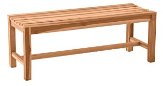 Möbilia® Garten Gartenbank, 120 cm, Teak Teakholz L = 120 x B = 42 x H = 45 cm Natur